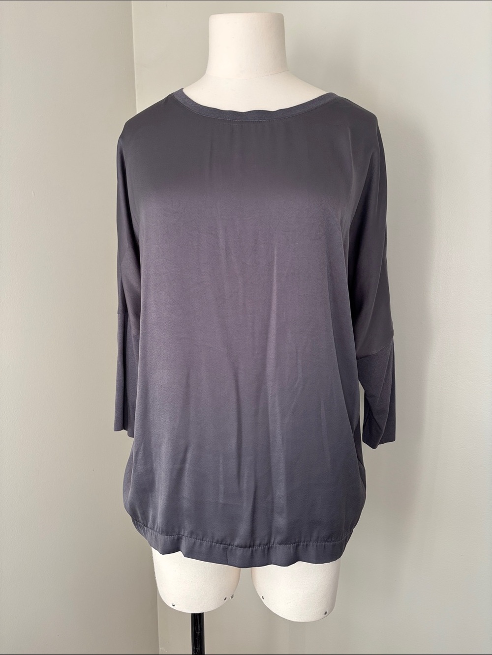 Jacob Slate Grey Dolman Sleeve Round Neck 3/4 Sleeve Shirt Sz L